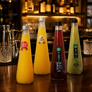 Bouteille en verre français transparente de 8 oz, 12 oz, 250 ml, 330 ml pour jus de fruits avec bouchon à vis hermétique - Product Image 6