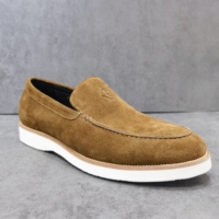 Mocassins en cuir de vache véritable faits à la main pour hommes, avec broderie personnalisée Senpin, chaussures de luxe confortables à enfiler, semelle en caoutchouc