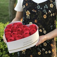 Boîte à fleurs en papier artistique en forme de cœur, 3 pièces/ensemble, classique, très vendue, écologique, avec fermeture magnétique, motif de lettres florales