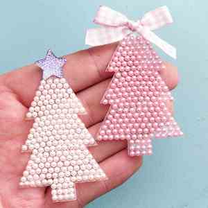 DIY Accessories Self <b>Sticker</b> Pearl Hotfix Rhinestones Christmas Tree Bow Patches for Garment Bag Phone case Decoration - Product Image 3