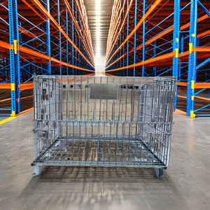 Cage de stockage pliable <span class=keywords><strong>mobile</strong></span> portable stockage soudé et coupé galvanisé durable transport facile et économie d'espace - Product Image 4