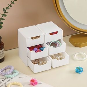 <b>Storage</b> <b>Drawers</b> Three Layer <b>Plastic</b> Desk Organizer Freestanding Rectangular Neatening <b>Storage</b> For Office Cosmetic Jewelry - Product Image 3