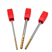 Fraise à queue CNC en acier au tungstène avec revêtement en alliage HRC55, à fond plat, allongée, pour usinage de haute précision