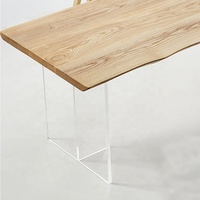 Table à manger d'extérieur et présentoir en acrylique transparent à 4 pieds, mobilier écologique