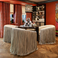 Luxuriöser Premium Handgefertigter Leder-Drehsessel mit Fransenbesatz Herausragender Bohemian-Flair Einzelsofa-Stuhl für Hotels