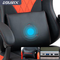 Chaise de bureau ergonomique pivotante pour jeux vidéo avec accoudoirs adaptatifs et repose-pieds