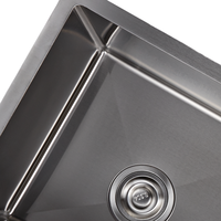 Évier de cuisine double bol Desgin Topmount avec porte-couteau Évier de cuisine rectangulaire multifonctionnel gris