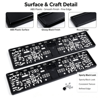 Support de plaque d'immatriculation en plastique ABS de qualité supérieure, norme européenne, compatible OEM/ODM, homologué pour la route, pour utilisation automobile.