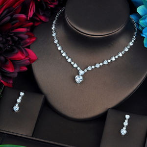 Hibride Luxe Groene Kleur Cz Sieraden Sets Voor Vrouwen Ketting Set Trouwjurk Accessoires Groothandel Prijs Dropshipping N-450 - Product Image 1