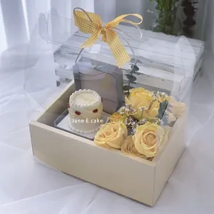 2022 Pvc Transparante Bloem Gift Box Clear Kleine Cake Box Verpakking Feestelijke Huwelijk Verjaardag Verpakking Dozen Met Handvat