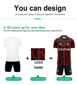 OEM Schnelltrocknende Fußballtrikots mit individuellem Logo-Druck, direkt ab Werk, individueller Sublimationsdruck mit Namen, Thailand-Verwendung für Training - Product Image 4