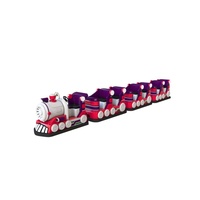Train électrique miniature sans rails pour usage intérieur/extérieur, manège pour enfants, 5 à 10 passagers, construction en métal et fibre de verre