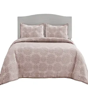 Biancheria da letto morbido lavato cotone jacquard comforter set ricamo quilting pizzo copriletto