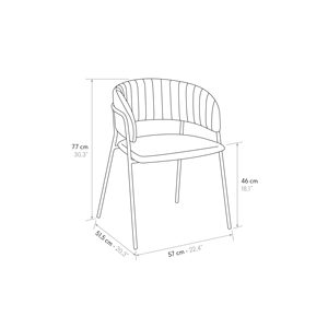 Juego de 2 sillas Penelope de terciopelo verde con estructura metálica para sala de estar interior - Product Image 4