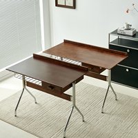 Bureau en bois massif de style Bauhaus vintage, simple et rétro, pour petit appartement, bureau ou salle d'étude, avec tiroir, bureau SR DIY