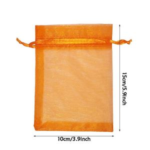 Petit sac cosmétique en organza 10x15cm, pochette transparente en maille avec cordon de serrage, sac de rangement pour bonbons, biscuits, bijoux, pour mariage, festival - Product Image 4