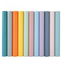 Papier peint auto-adhésif à texture lin, autocollants muraux en PVC colorés Morandi macaron pour salon et chambre à coucher