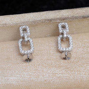 Accessoires DIY en argent S925 avec zircon, boucles d'oreilles en argent de 10-12 mm avec boucle d'oreille creuse pour la fabrication de bijoux en perles - JG5982 - Product Image 3