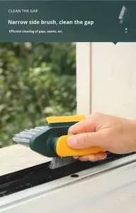 Cepillo 3 en 1 al por mayor: cepillos de plástico para raspar agua y polvo con cerdas en forma de V 90. Sin Ángulos Muertos para Baño y Suelo - Product Image 2