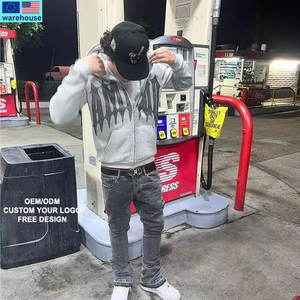 <span class=keywords><strong>Felpa</strong></span> da uomo alla moda Y2K <span class=keywords><strong>con</strong></span> cappuccio Full Zip ricamato <span class=keywords><strong>con</strong></span> <span class=keywords><strong>scheletro</strong></span> di perline <span class=keywords><strong>felpa</strong></span> lunga <span class=keywords><strong>con</strong></span> felpe stile Goth nere <span class=keywords><strong>con</strong></span> cappuccio fiscale - Product Image 2