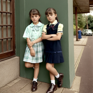 Uniformes Escolares Personalizados de Tela para Niños, Blusa con Cuello <span class=keywords><strong>Peter</strong></span> Pan, Camisas Escolares Azules para Niñas, Ropa de Uniforme Estudiantil - Product Image 1