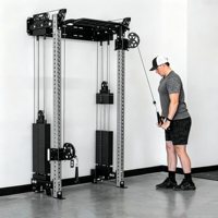 Máquina de entrenamiento funcional con doble cable para montaje en pared, para entrenamiento de fuerza de cuerpo completo en casa, de acero inoxidable