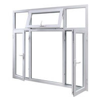 Fenêtre à battant en PVC minimaliste de style européen, double vitrage, insonorisée, isolante thermiquement, en verre trempé, personnalisable, vente en gros usine