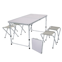 Vente en gros Table et chaises portables personnalisées pour l'extérieur réglable moderne cadre en aluminium pliable Camping Banquet Pique-nique Randonnée