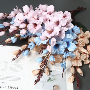 L'orchidée épée de couleur d'automne très réaliste. C'est une décoration de maison chaude pour les mariages et les fêtes Usine de fleurs artificielles - Product Image 5