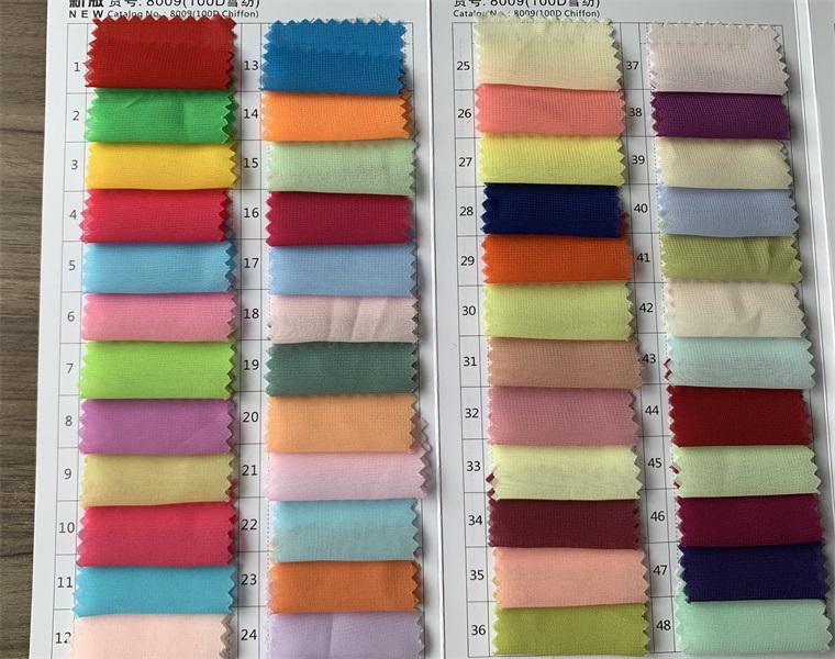 chiffon color card