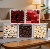 Boîtes à bonbons en plastique transparentes de qualité alimentaire, mini cubes de sucre, vente en gros, boîtes à bonbons transparentes, boîte à cadeaux de mariage, boîte à bonbons en acrylique avec couvercle