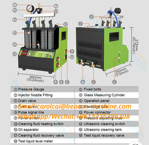 Machine de nettoyage et de test des injecteurs V308 pour voitures et motos, nettoyeur ultrasonique 4 cylindres pour injecteurs GDI 110V 220V - Product Image 5