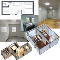 Mini villa en acier préfabriquée de luxe de conception moderne prête à l'emploi Prix bon marché Petite maison 2 étages préfabriquée Appartement