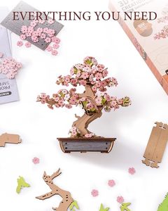 Kit de Construcción de Modelo de Bonsái de Sakura en Madera 3D para Manualidades, Decoración del Hogar para Adultos - Product Image 3