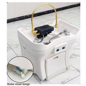 Lavabo Portátil de Alta Calidad con <span class=keywords><strong>Grifo</strong></span> Dorado <span class=keywords><strong>para</strong></span> Camillas de Masaje, con 2 Tanques de Agua, Lavabo Eléctrico Portátil <span class=keywords><strong>para</strong></span> Spa Capilar - Product Image 5