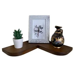 Customized Home Decor Handmade Solid <strong>Pine</strong> Rustic Wooden Kitchen <strong>Corner</strong> Floating <strong>Shelf</strong> - Product Image 1