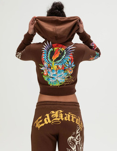 Ensemble assorti décontracté pour femme, style européen et américain, composé d'un crop top à capuche zippé et d'un pantalon de survêtement à cordon de serrage, collection 2026 - Product Image 4