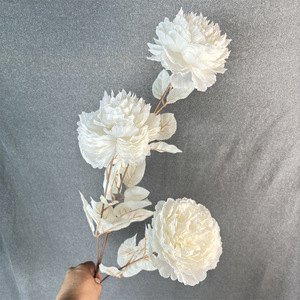 Flores Artificiales <span class=keywords><strong>de</strong></span> Peonía <span class=keywords><strong>de</strong></span> 3 Cabezas, Decoración <span class=keywords><strong>de</strong></span> Boda, Estilo Bosque, Ramo <span class=keywords><strong>de</strong></span> Flores Artificiales, Decoración <span class=keywords><strong>de</strong></span> Cafetería - Product Image 4