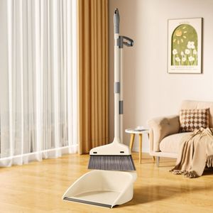 Juego de escoba y recogedor con mango de plástico, recogedor antiadherente, herramienta de limpieza doméstica de fácil limpieza - Product Image 1