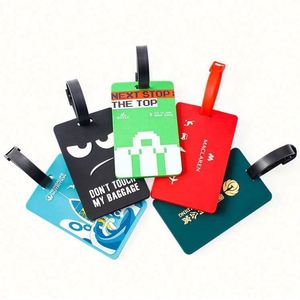 Etiqueta de Equipaje Personalizada de PVC Suave 3D con Patrón de Letras, Tamaño Personalizado, Anillo Metálico con Recubrimiento Pantone - Product Image 1