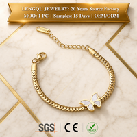 Bracelet chaîne serpent papillon hypoallergénique de qualité supérieure avec incrustation de coquillage, ornement tendance pour femme, cadeau d'anniversaire