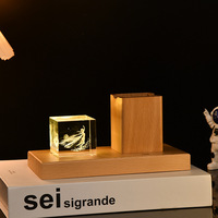 Veilleuse Planète Personnalisée - Lampe Orbitale Gravée sur Mesure pour Enseignants et Étudiants, Cadeau de Bureau en Bois/Cristal/Hêtre