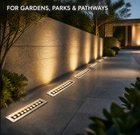 Lampe LED encastrée longue bande 15W-48W, étanche et anti-poussière, pour jardin, allée, aménagement paysager, allée de voiture, pelouse, éclairage extérieur souterrain