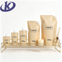 Pochette en papier kraft avec bec verseur et poignée, 500 ml et 1 L, pour détergent liquide, shampoing, emballage cosmétique, pochette en plastique recyclable
