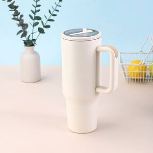 Insulated <b>Car</b> H5.0 Handle Travel Tumbler 40oz <b>Mug</b> Lid Straw Anti-Slip OEM ODM Custom Color - Product Image 5