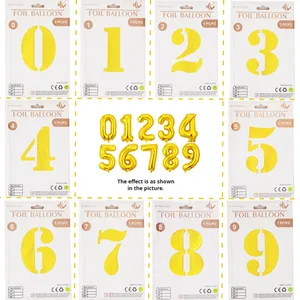 32-Inch Slim Digital Custom Paper Card Floating <strong>Balloon</strong> Foil Colorful Number <strong>Balloons</strong> <strong>Decorations</strong> for Birthday &amp; Wedding Parties - Product Image 1
