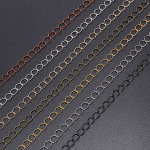 <b>Copper</b> Clad Iron <b>Chain</b> 5 Meter Roll For Necklace Making O Shape Jewelry Findings Plated DIY Accessories - Product Image 4
