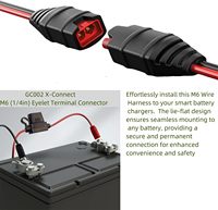 Cable de Carga de Alta Calidad GC002 X-Connect M6 con Terminal de Ojal, Compatible con Cargadores de Batería Inteligentes, Accesorio de Cableado