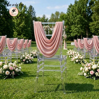 Housse de chaise ANNIELU de haute qualité, en tissu extensible, pour décoration de dossier de chaise Chiavari, idéale pour mariage, banquet, ou réception nuptiale.