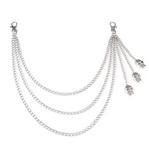 Skull Waist <b>Chain</b> Triple Layer Metal Punk Body <b>Chain</b> Unisex Fashion Accessory Daily Wear Zinc Alloy Decorative Jewelry - Product Image 5